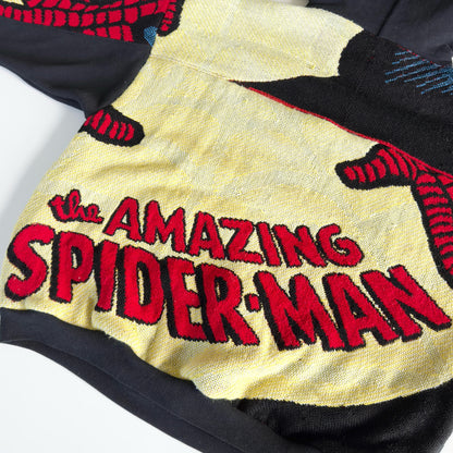 Graphic woven knit hoodie